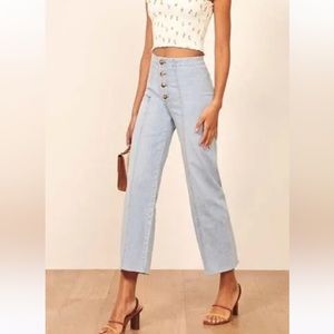 Reformation Leon Stretch Flood Jeans Size 26